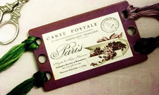 French Violets Vintage Postcard Threadkeep